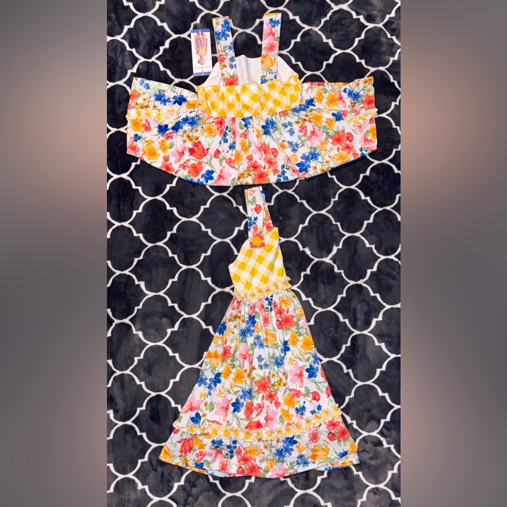 JONA  Michelle  Summer Floral Dress W/Yellow Gingham Top
SIZE  Girls  (7) NWT - Picture 16 of 16